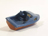 Unknown Brand Fishing Boat Painted Blue and Brown Plastic Toy Watercraft
