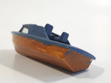 Unknown Brand Fishing Boat Painted Blue and Brown Plastic Toy Watercraft
