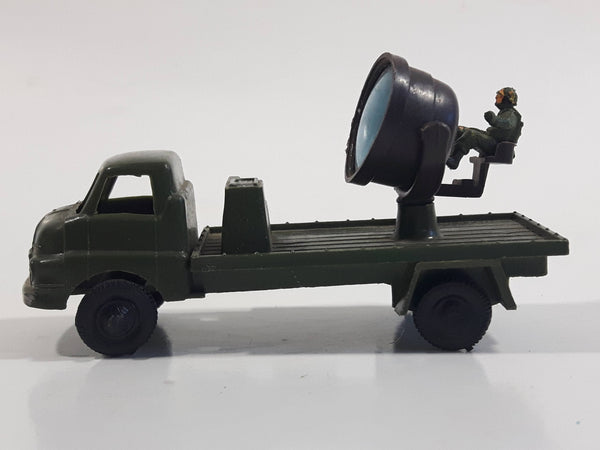 Vintage Blue-Box Toys Military Spotlight Truck Army Green Plastic Die Cast Toy Car Vehicle