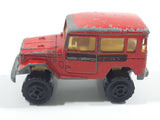 Majorette No. 277 Toyota 4x4 Red 1/53 Scale Die Cast Toy Car Vehicle with Opening Rear Window - Missing Rear Window