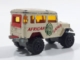 Majorette No. 277 Toyota 4x4 African Safari Cream White 1/53 Scale Die Cast Toy Car Vehicle with Opening Rear Window