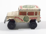 Majorette No. 277 Toyota 4x4 African Safari Cream White 1/53 Scale Die Cast Toy Car Vehicle with Opening Rear Window