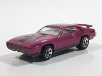 2012 Hot Wheels '71 Plymouth Road Runner Magenta Die Cast Toy Muscle Car Vehicle
