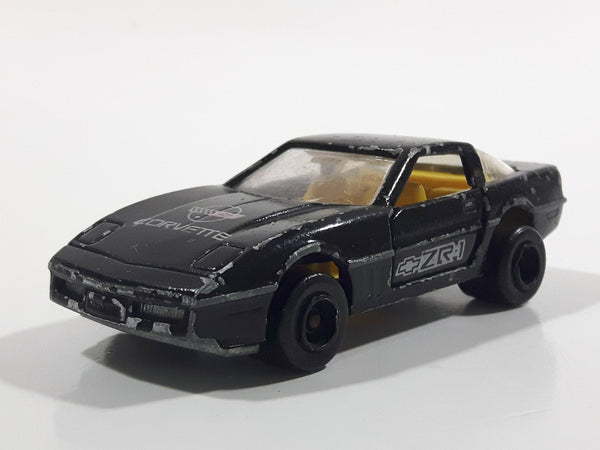 Vintage Majorette Chevrolet Corvette ZR-1 No. 215 & 268 Black Die Cast Toy Car Vehicle Opening Doors 1/57 Scale Made in France