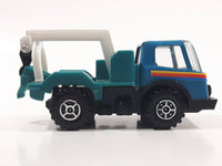 Vintage KY (Kai Yip) Steel Roder Teal Blue and White Wrecker Tow Truck Plastic and Pressed Steel Toy Car Vehicle