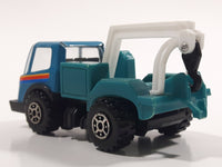 Vintage KY (Kai Yip) Steel Roder Teal Blue and White Wrecker Tow Truck Plastic and Pressed Steel Toy Car Vehicle