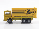 Majorette Leon's Canada's Only Furniture Superstores Semi Truck Yellow 1/100 Scale Die Cast Toy Car Vehicle with Opening Rear Doors