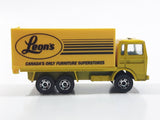 Majorette Leon's Canada's Only Furniture Superstores Semi Truck Yellow 1/100 Scale Die Cast Toy Car Vehicle with Opening Rear Doors