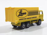 Majorette Leon's Canada's Only Furniture Superstores Semi Truck Yellow 1/100 Scale Die Cast Toy Car Vehicle with Opening Rear Doors
