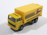 Majorette Leon's Canada's Only Furniture Superstores Semi Truck Yellow 1/100 Scale Die Cast Toy Car Vehicle with Opening Rear Doors