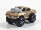 Micro Machines Style Ford Mustang with Blown Motor Gold Miniature Die Cast Toy Car Vehicle