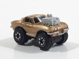 Micro Machines Style Ford Mustang with Blown Motor Gold Miniature Die Cast Toy Car Vehicle