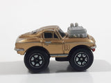 Micro Machines Style Ford Mustang with Blown Motor Gold Miniature Die Cast Toy Car Vehicle