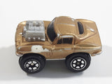 Micro Machines Style Ford Mustang with Blown Motor Gold Miniature Die Cast Toy Car Vehicle