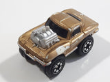 Micro Machines Style Ford Mustang with Blown Motor Gold Miniature Die Cast Toy Car Vehicle