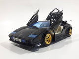 Majorette Lamborghini Countach 5000 Quattrovalvole 1:24 Scale Black Die Cast Toy Car Vehicle with Opening Scissor Doors and Hood