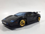 Majorette Lamborghini Countach 5000 Quattrovalvole 1:24 Scale Black Die Cast Toy Car Vehicle with Opening Scissor Doors and Hood