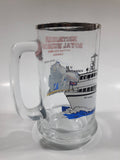 Vintage Britannia Royal Hudson 2860 Train Locomotive M.V. Britannia Harbour Ferries 5 1/2" Tall Glass Beer Mug Cup