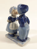 Vintage E.H. Delft Blue Holland Dutch Boy and Girl Kissing Hand Painted Ceramic 5" Tall Figurine 9198