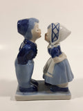 Vintage E.H. Delft Blue Holland Dutch Boy and Girl Kissing Hand Painted Ceramic 5" Tall Figurine 9198