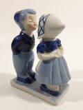 Vintage E.H. Delft Blue Holland Dutch Boy and Girl Kissing Hand Painted Ceramic 5" Tall Figurine 9198