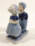 Vintage E.H. Delft Blue Holland Dutch Boy and Girl Kissing Hand Painted Ceramic 5" Tall Figurine 9198