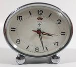 Vintage 1960s Polaris Grey Oval Shaped Windup Alarm Clock