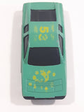 Unknown Brand #55 Teal Green Die Cast Toy Car Vehicle Busted Base