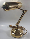 Vintage Curved All Brass Piano Bankers Desk Lamp
