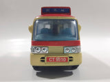 1999 Tsuen Wan No. 8 Toyota Coaster Public Light Bus 16 Seats Cream and Red Pullback Motorized Friction Die Cast Toy Car Vehicle with Opening Doors