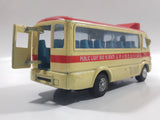 1999 Tsuen Wan No. 8 Toyota Coaster Public Light Bus 16 Seats Cream and Red Pullback Motorized Friction Die Cast Toy Car Vehicle with Opening Doors