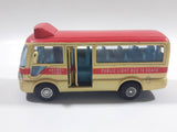 1999 Tsuen Wan No. 8 Toyota Coaster Public Light Bus 16 Seats Cream and Red Pullback Motorized Friction Die Cast Toy Car Vehicle with Opening Doors