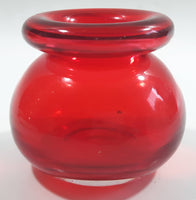 Vintage Style Ruby Red Glass Ink Well / Vase