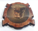 Vintage Jesus Christ Burl Wood Style Lacquered Wooden Wall Picture