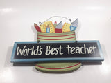 World's Best teacher Wood Wall Plaque Hanging