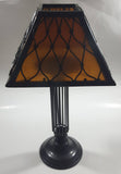 Tea Light Candle Lamp with Metal Base and Shade 13" Tall