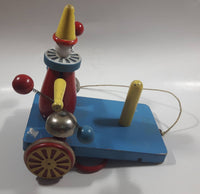 Brio Blue Red Yellow Clown Ringing Bells Vehicle Pull String Toy Missing Front Wheels