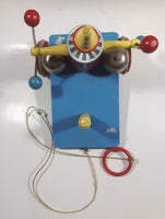 Brio Blue Red Yellow Clown Ringing Bells Vehicle Pull String Toy Missing Front Wheels
