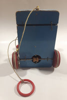 Brio Blue Red Yellow Clown Ringing Bells Vehicle Pull String Toy Missing Front Wheels