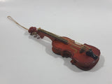 Miniature 5" Long Wood Violin Instrument Hanging Tree Ornament