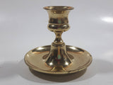 Heavy Brass Tone Metal Candle Holder