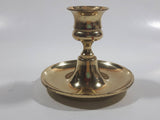 Heavy Brass Tone Metal Candle Holder