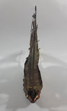 Vintage Metal Art Ship Sailboat Model Sculpture Made in Hong Kong