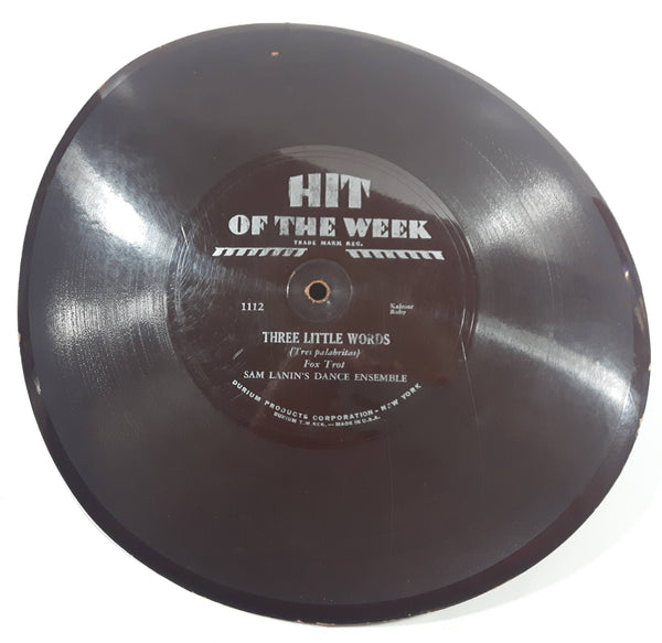 Vintage Hit Of The Week 1112 Three Little Words (Tres Palabritas) Fox Trot Sam Lanin's Dance Ensemble Thin Cardboard Paper Record Durium Products Corporation New York Advertising Sample