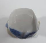Vintage Blue and White Delft Style Girl Holding Puppy Porcelain Figure 3 3/4" Tall