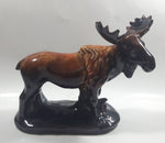 Vintage Drip Glaze Dark Brown Moose Pottery Sculpture