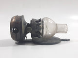 Vintage Miniature Oil Lamp Lantern Metal Pencil Sharpener Doll House Furniture Size with Glass Flume
