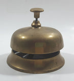 Antique Hotel Front Desk Customer Service Heavy Brass Counter Top Bell 3 5/8" Diameter