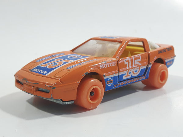 Vintage Majorette Chevrolet Corvette ZR-1 No. 215 & 268 Orange #15 Die Cast Toy Car Vehicle Opening Doors 1/57 Scale