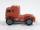 1988 Road Champs Semi Tractor Truck Orange Micro Mini Die Cast Toy Car Vehicle